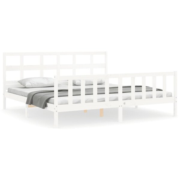 vidaXL Cadre de lit sans matelas blanc bois massif de pin