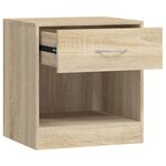 vidaXL Table de chevet 2 Pièces avec tiroir Couleur de chêne