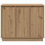 Buffet vidaXL avec LED en chêne artisan  90x32x75 cm  en bois aggloméré