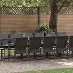 vidaXL Ensemble de salle à manger pour jardin 17 Pièces Noir Acier