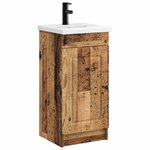 vidaXL Meuble de salle de bain avec évier Bois ancien