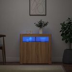 vidaXL Buffet avec lumières LED chêne sonoma 80x35x75 cm