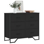 vidaXL Commode noir 91x35 5x74 5 cm bois d'ingénierie