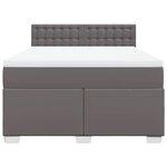 vidaXL Sommier à lattes de lit avec matelas Gris 140x200 cm Similicuir