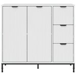vidaXL Buffet Blanc brillant 89 5 x 33 x 82 cm Bois d'ingénierie