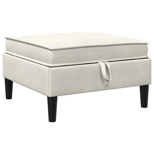 vidaXL Pouf avec Rangement Crème Velours