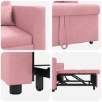 vidaXL Canapé-lit convertible rose velours 3-en-1