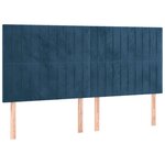 vidaXL Tête de lit à LED Bleu foncé 180x5x118/128 cm Velours