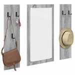 vidaXL Porte-manteau mural Montage mural Sonoma gris 96 x 1 5 x 90 cm