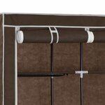 vidaXL Armoire avec compartiments et barres Marron 150x45x175 cm Tissu