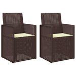 vidaXL Chaises de jardin salle à manger 2 pc Marron et crème PP