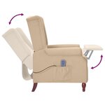 vidaXL Fauteuil de massage inclinable taupe microfibre