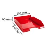 Corbeille à courrier exacompta combo 2 iderama rouge carmin - lot de 6