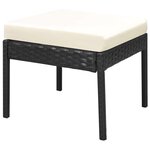 vidaXL Salon de jardin 6 Pièces avec coussins résine tressée noir