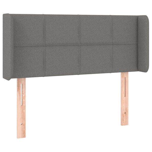 vidaXL Tête de lit avec oreilles Gris foncé 93x16x78/88 cm Tissu