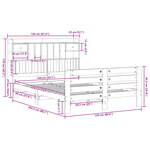 vidaXL Lit bibliothèque sans matelas blanc 150x200 cm bois pin massif