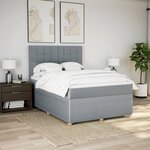 vidaXL Sommier à lattes de lit avec matelas Gris clair 140x200cm Tissu