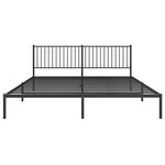 vidaXL Cadre de lit métal sans matelas avec tête de lit noir 193x203cm