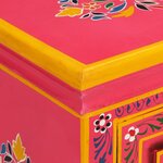 vidaXL Buffet Bois massif de manguier Peinture rose à la main