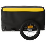 vidaXL Remorque de vélo noir et jaune 30 kg fer