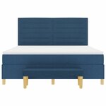 vidaXL Lit à ressorts avec matelas Bleu 180 x 200 cm tissu