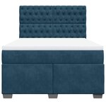 vidaXL Sommier à lattes de lit et matelas bleu 140x190 cm velours