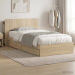 vidaXL Cadre de lit avec rangement Chêne Sonoma 90 x 200 cm