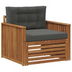 vidaXL Canapé d’extérieur Bois d'acacia massif et polyester