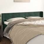vidaXL Tête de lit avec oreilles Vert foncé 163x16x78/88 cm Velours