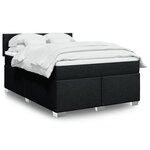 vidaXL Sommier à lattes de lit avec matelas Noir 140x190 cm Tissu