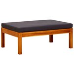 vidaXL Banc de jardin avec table et repose-pieds Bois d'acacia solide