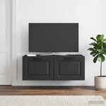 vidaXL Meuble TV mural Noir 78 5 x 41 x 30 cm Bois d'ingénierie