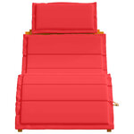 vidaXL Chaise longue 2 Pièces Rouge 184 x 55 x 64cm Bois d'acacia massif