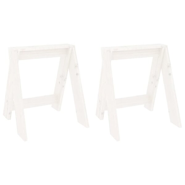 vidaXL Tabourets lot de 2 blanc 40x40x45 cm bois massif de pin