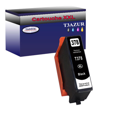 Cartouche Compatible pour Epson T3791 / T3781 (378XL) Noire - T3AZUR