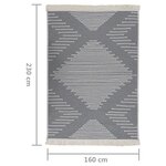 vidaXL Tapis Gris foncé 160x230 cm Coton