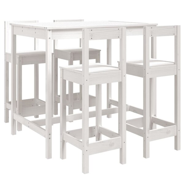 vidaXL Ensemble de bar de jardin 5 Pièces blanc bois massif de pin
