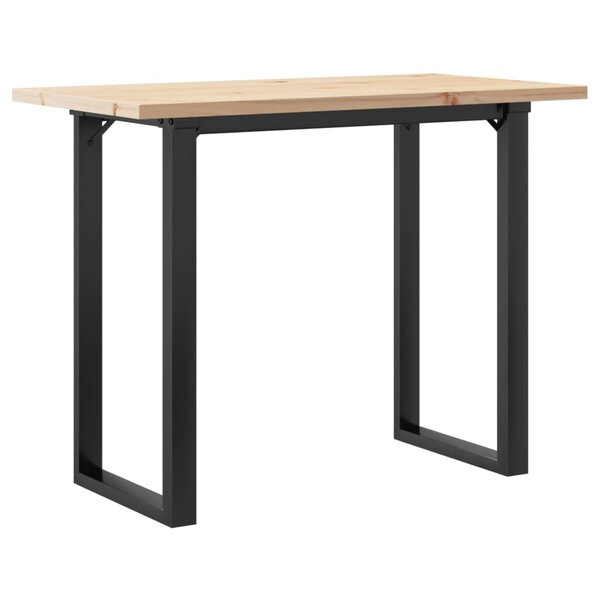 vidaXL Table à manger cadre en O 100x50x75 5 cm bois pin massif fonte