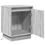 vidaXL Table de chevet avec lumières LED Gris Sonoma 39x34 5x50 cm