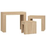 vidaXL Tables basses gigognes 3 Pièces chêne sonoma bois d'ingénierie
