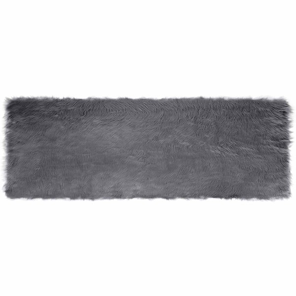 vidaXL Tapis en fausse Tafalla Anthracite 80 x 250 cm Polyester