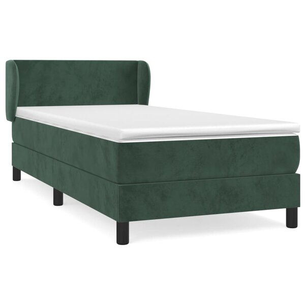 vidaXL Sommier à lattes de lit avec matelas Vert foncé 90x190 cm