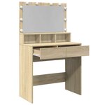 vidaXL Coiffeuse avec LED chêne sonoma 80x41x134 5 cm