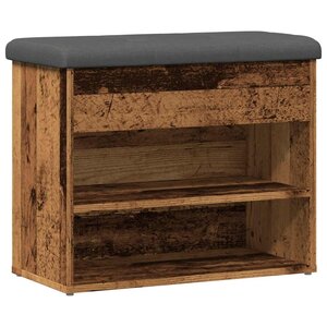 vidaXL Banc à chaussures vieux bois 62x32x50 cm bois d'ingénierie