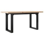 vidaXL Table basse cadre en O 100x50x45 5 cm bois de pin massif acier