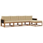 vidaXL Ensemble de canapés d'extérieur 5 Pièces Naturel et Beige