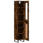 vidaXL Buffet haut Chêne fumé 34 5x34x180 cm Bois d'ingénierie