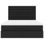 VidaXL Cadre de lit ottoman avec matelas noir 140x200 cm similicuir