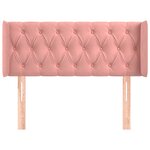 vidaXL Tête de lit avec oreilles Rose 103x16x78/88 cm Velours