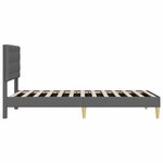 vidaXL Cadre de lit avec tête de lit Gris foncé 90 x 190 cm Tissu